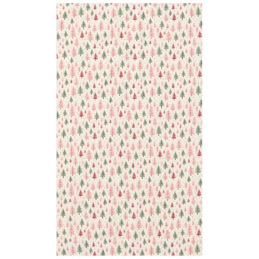 Vintage Pink Christmas Tree  Tafelkleed (Voorkant)