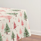 Vintage Pink Christmas Tree  Tafelkleed (Voorbeeld)