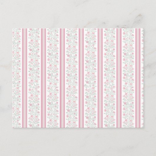 Vintage Pink Floral Coquette Pattern Feestdagenkaart (Voorkant)