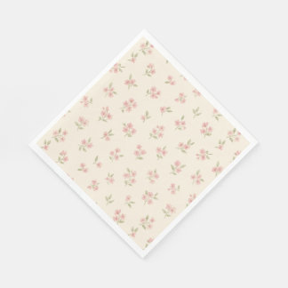 Vintage Pink Floral Napkins Servet