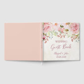 Vintage Pink Floral Spring Wedding Gastenboek (Volledig)