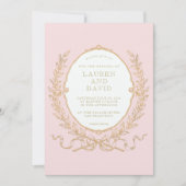 Vintage Pink Paris Glam Invitation Kaart (Voorkant)