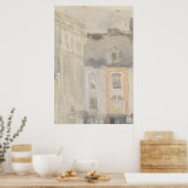 Vintage Pink Pastel Cityscape Art Poster (Keuken)