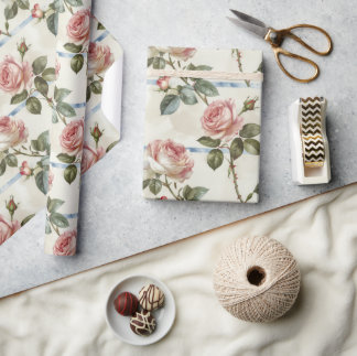Vintage Pink Rose Cadeaupapier