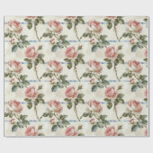 Vintage Pink Rose Cadeaupapier (Vlak)
