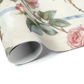 Vintage Pink Rose Cadeaupapier (Rol Hoek)