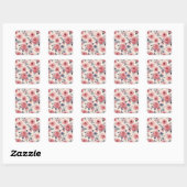 Vintage Pink Rose Floral Pattern Sticker (Vel)