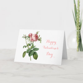 vintage pink rose flowers happy Valentine's day Feestdagen Kaart