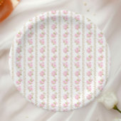 Vintage Pink Rose Papieren Bordje
