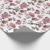 Vintage Pink Roses Cadeaupapier (Hoek)