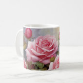 Vintage Pink Roses Koffiemok (Voorkant links)