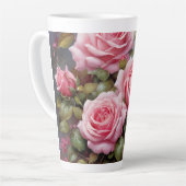 Vintage Pink Roses Latte Mok (Linkerhoek)