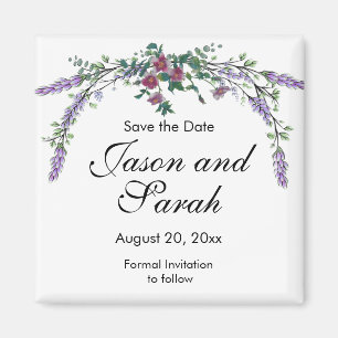 Vintage pink roses lavender eucalyptus  magneet