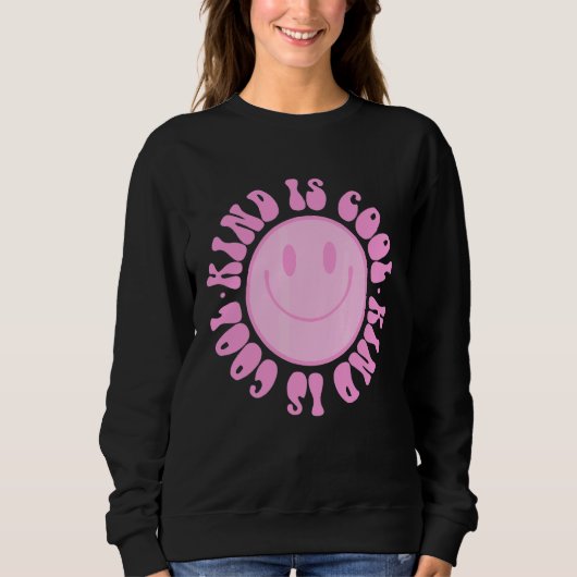 Vintage Pink Smile Face Choose Kindness Spiritual Trui (Voorkant)