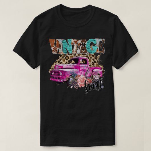 Vintage Pink Truck T-shirt (Design voorkant)