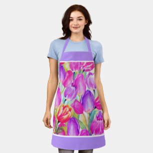 Vintage Pink Tulip Waterverf Floral Schort