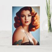 Vintage Pinup Birthday Kaart (Voorkant)