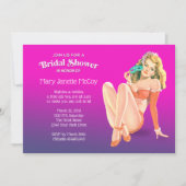 Vintage Pinup Girl Bridal Shower Kaart (Voorkant)