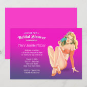 Vintage Pinup Girl Bridal Shower Kaart (Voorkant / Achterkant)
