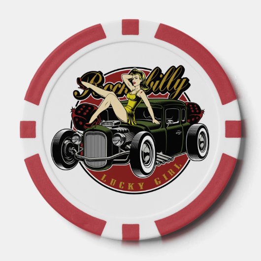 Vintage Pinup Girl Poker Chips (Voorkant)