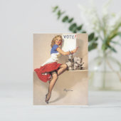 Vintage Pinup, stemming Briefkaart (Staand voorkant)