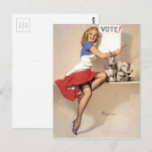 Vintage Pinup, stemming Briefkaart (Voorkant / Achterkant)