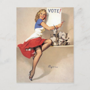 Vintage Pinup, stemming Briefkaart
