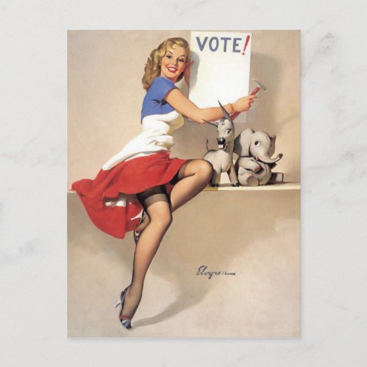 Vintage Pinup, stemming Briefkaart (Voorkant)