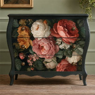 Vintage Pioen en Tuinroos Bloemendecoupage Tissuepapier