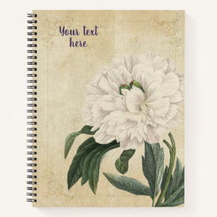 Vintage Pioen of Paeonia officinalis Notitieboek