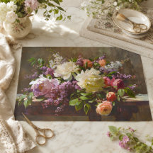 Vintage Pioen & Sering Bloemboeket Decoupage