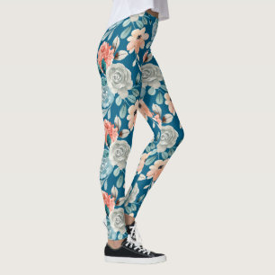vintage pioenroos bloemenleggings leggings