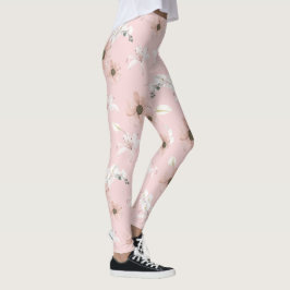 vintage pioenroos bloemenleggings leggings