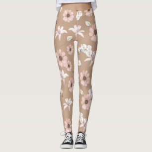 vintage pioenroos bloemenleggings leggings