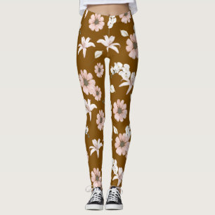 vintage pioenroos bloemenleggings leggings