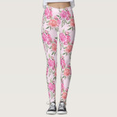 vintage pioenroos bloemige leggings (Voorkant)