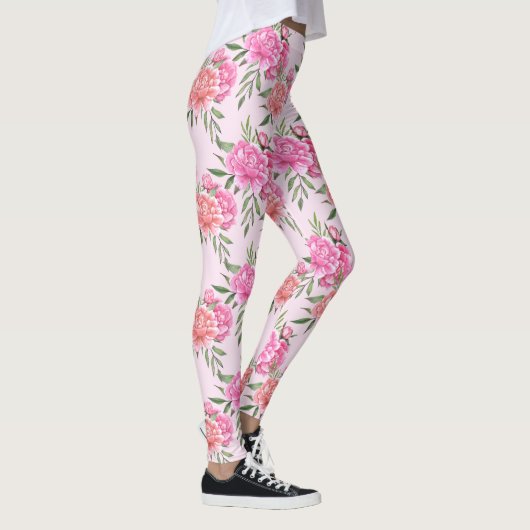 vintage pioenroos bloemige leggings (Rechts)