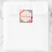 Vintage Pioenrozen Op Kraft Badbom Labels (Tas)