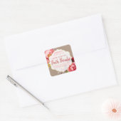 Vintage Pioenrozen Op Kraft Badbom Labels (Envelop)