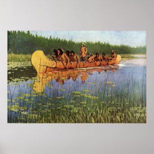 Vintage pioniers, grote ontdekkingsreizigers door poster