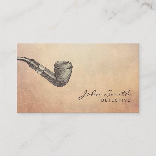 Vintage Pipe Hipster Decetive Visitekaartje (Voorkant)