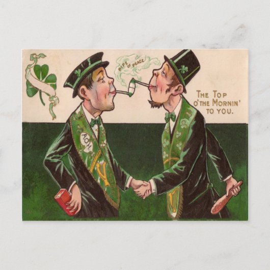 Vintage Pipes of Peace St. Patrick's Dag Kaart (Voorkant)
