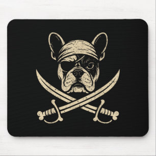 Vintage Piraat Franse Bulldog Kruisbeenderen Hond Muismat