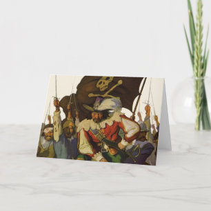 Vintage Piraat Leven Wyeth Illustratie Kaart