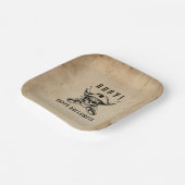 Vintage Pirate Skull Halloween Papieren Bordje (Gebogen)