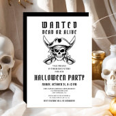 Vintage Pirate Skull Halloween Party  Kaart