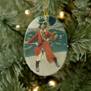 Vintage Piraten, Captain Keitt door Howard Pyle Keramisch Ornament