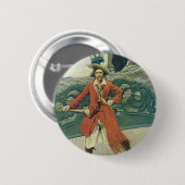 Vintage Piraten, Captain Keitt door Howard Pyle Ronde Button 5,7 Cm (Voorkant /achterkant)