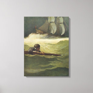 Vintage Piraten, Wrak van het Covenant door NC Wye Canvas Afdruk
