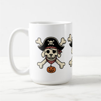 Vintage Piratenhond Halloween Schedel Kruisbeender Koffiemok
